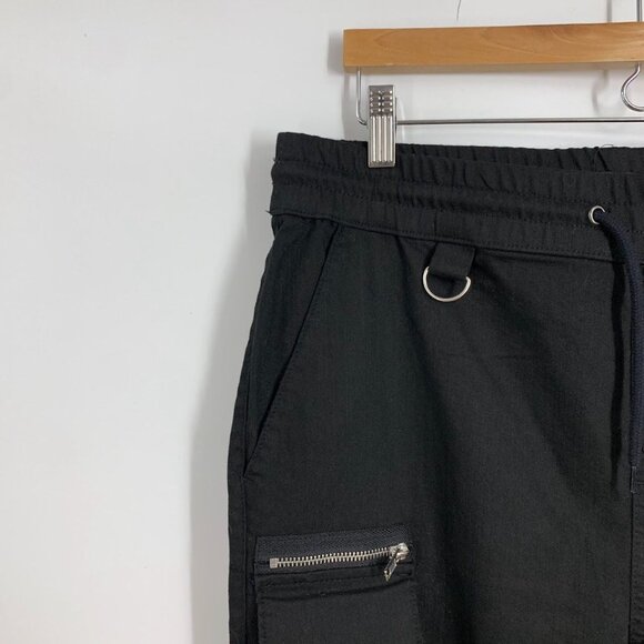 Hot Topic Men's Black Cotton Zipper Taper Goth Jogger Pants Size L NWT - Picture 3 of 13